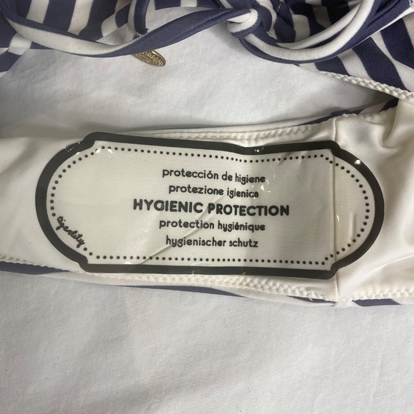 NEW TIGERLILY Devina Ponoma Blue White Striped Nautical One Piece Swimsuit M - Picture 11 of 16